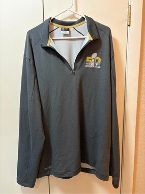 Nike Gray Dri-FIT Quarter-Zip Pullover from Super Bowl 50